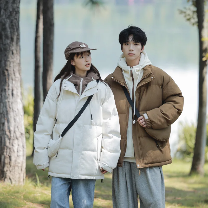 Новинка 2024 мужское и Женское зимнее хлопковое пальто с капюшоном корейская