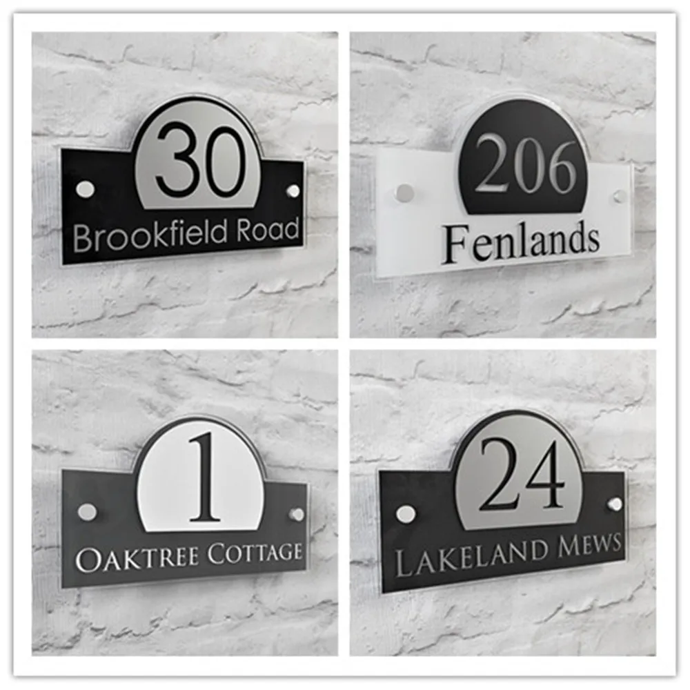 

Modern House Acrylic Sign Address Plaques Door Numbers Personalised /See Colour Options