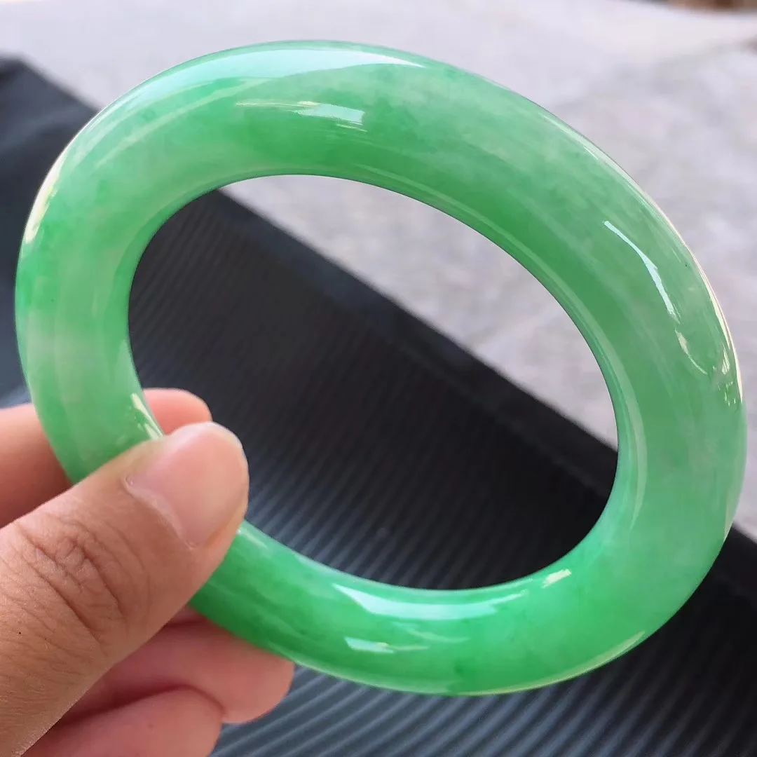 

Send Certificate Real Jades Bangles Women Fine Jewelry Natural Burmese Emerald Jadeite Bangle Burma Grade A Jade Amulet Bracelet