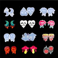 handmade heart uv epoxy mushroom jewelry making tools blooding pendant molds earrings resin mold resin silicone mould