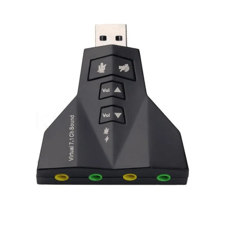 7,1 USB 3D Звуковая аудиокарта адаптер канальный преобразователь для ноутбука ПК для Macbook два микрофона/гарнитуры