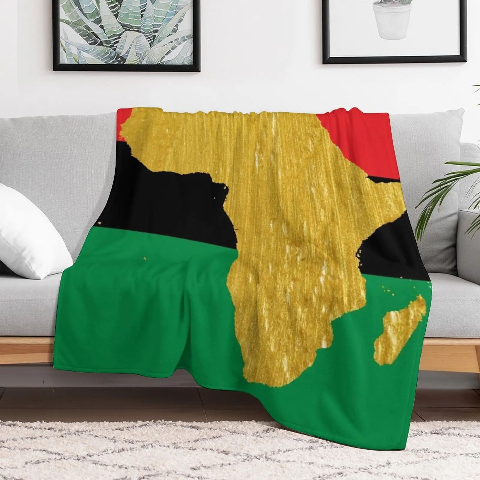 Золотой африканский символ Африки - Одеяло с африканским флагом Пан винтажное