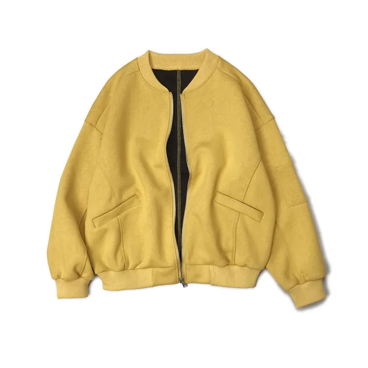

Fall baseball uniform jacket women loose collar long sleeves