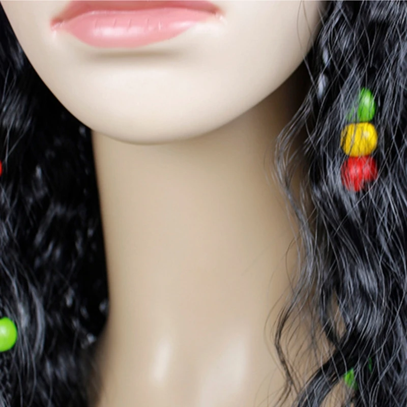 Черный вьющийся пиратский костюм для косплея парик с шарфом повязкой на глазу