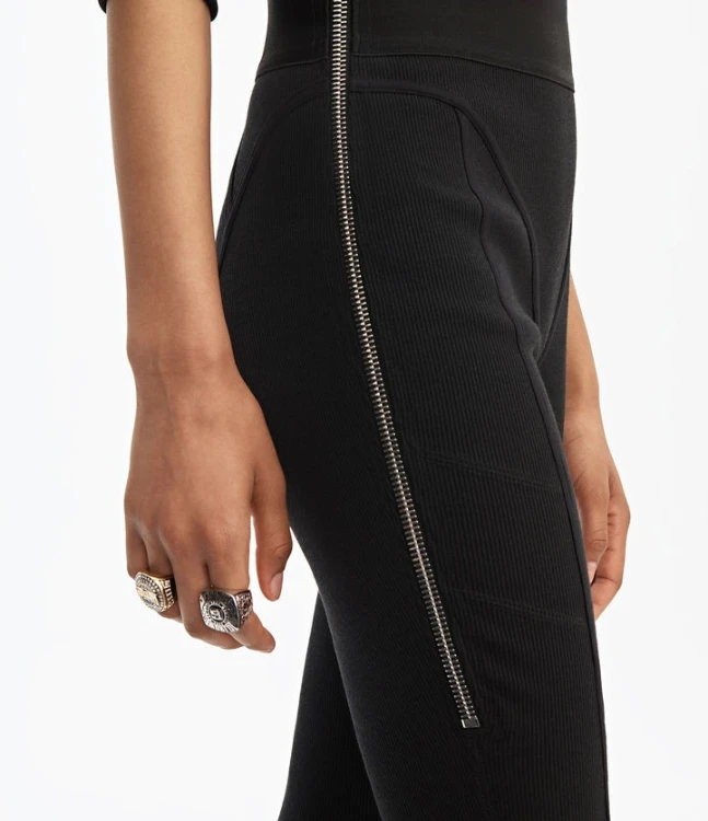 100391 Autumn Spring Classic Designer Brand Women Letter Jacquard Webbing Skinny High Waist Trousers Leggings Pencil Pants A2