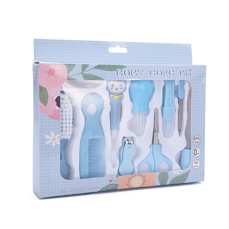 

10Pcs/set Baby Health Care Kit Newborn Kid Care Baby Kit Grooming Set Nail Hair Nose Clipper Scissor Brush for Newborns Baby