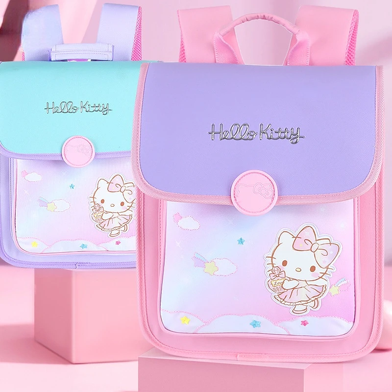 Hello Kitty Schoolbag Primary School Girl Girl New Super Light Spine Protection Burden Reduction Children Backpack  bags