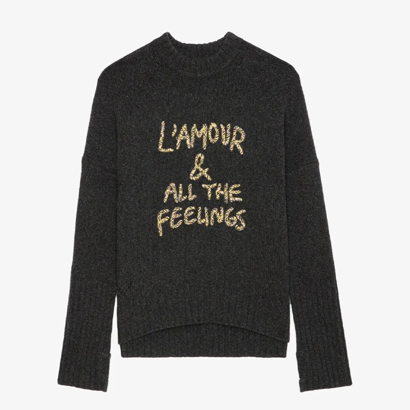 Zadig женские черные свитера свободный кашемировый вязаный Топ женский зимний