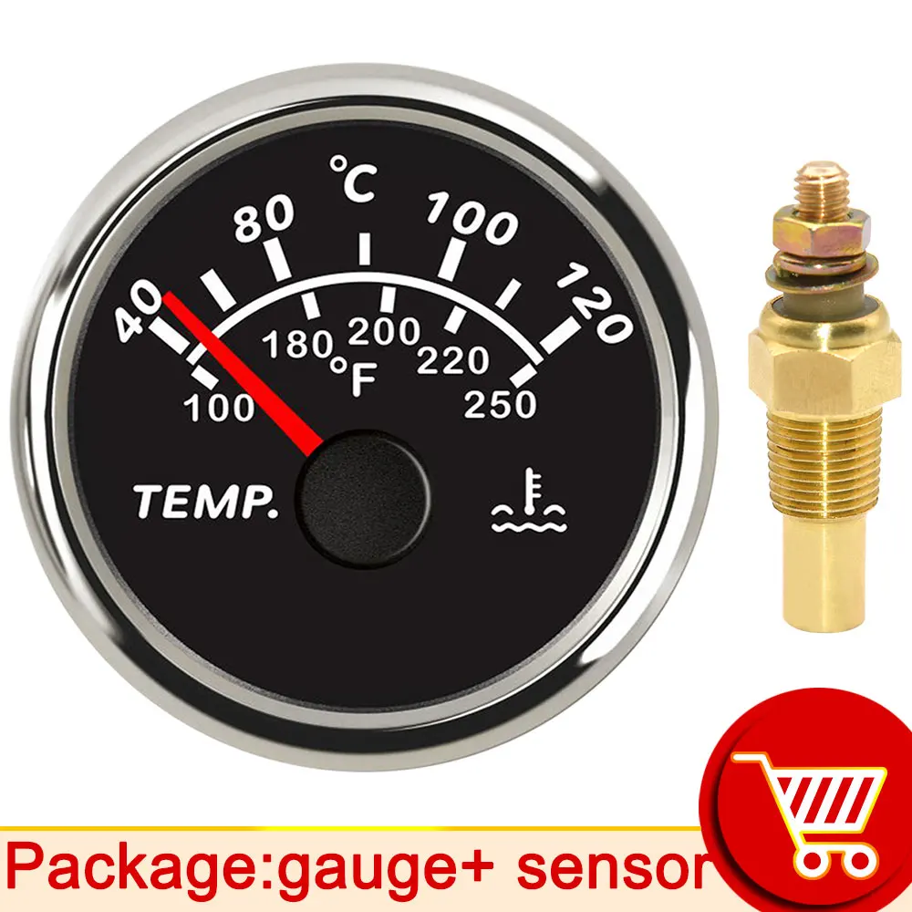 

24 В 12 В постоянного тока автоматический измеритель температуры воды 40-120 ℃ 100-250 ℉ Датчик температуры воды с датчиком 1/8 NPT, температура двигателя 10 мм по индивидуальному заказу