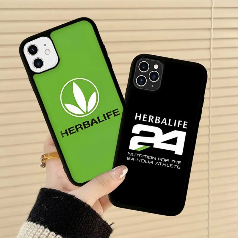 

Black H-Herbalife Green Phone Case Silicone PC+TPU Case for iPhone 11 12 13 Pro Max 8 7 6 Plus X SE XR Hard Fundas