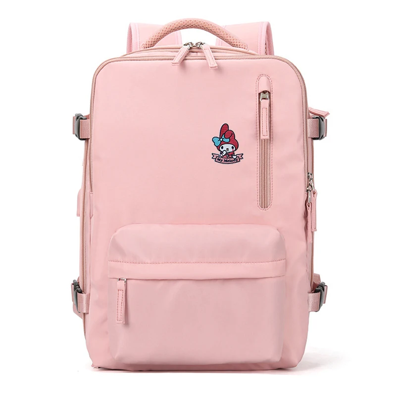 

Kawaii Sanrio Kuromi My Melody Cinnamorroll Pompom Purin Schoolbag Cartoon Student Large Capacity Backpack Outdoor Travel Bag