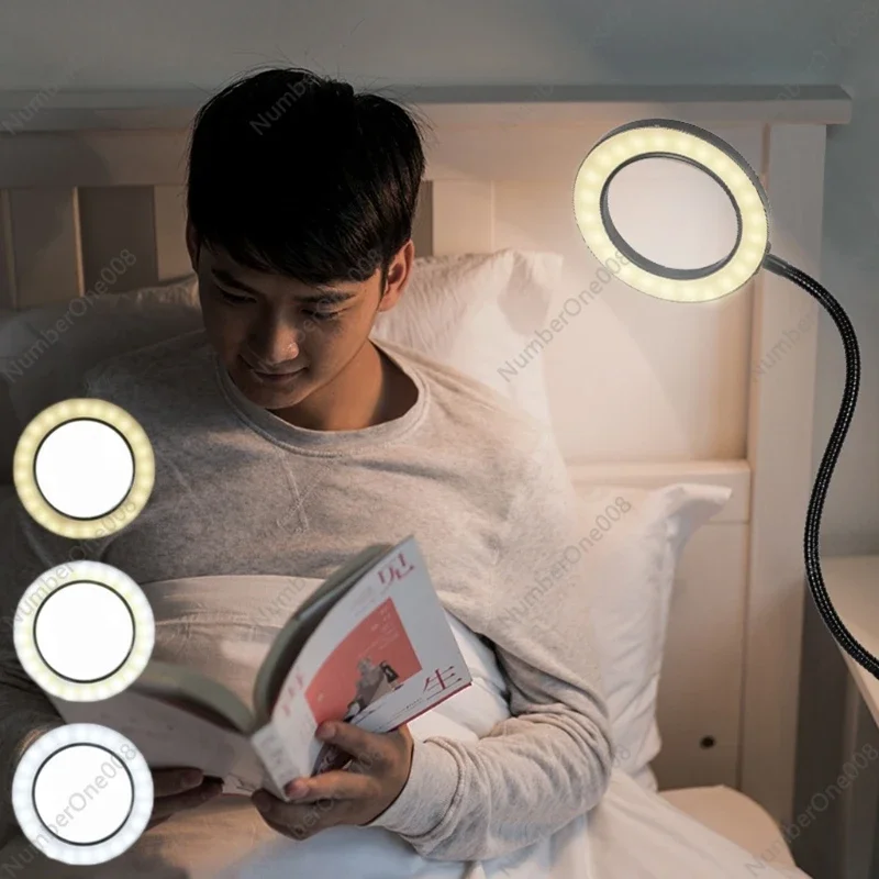 360 ° Гусиная шея 3-цветные режимы лупа панели лампа с оптическими стеклянными