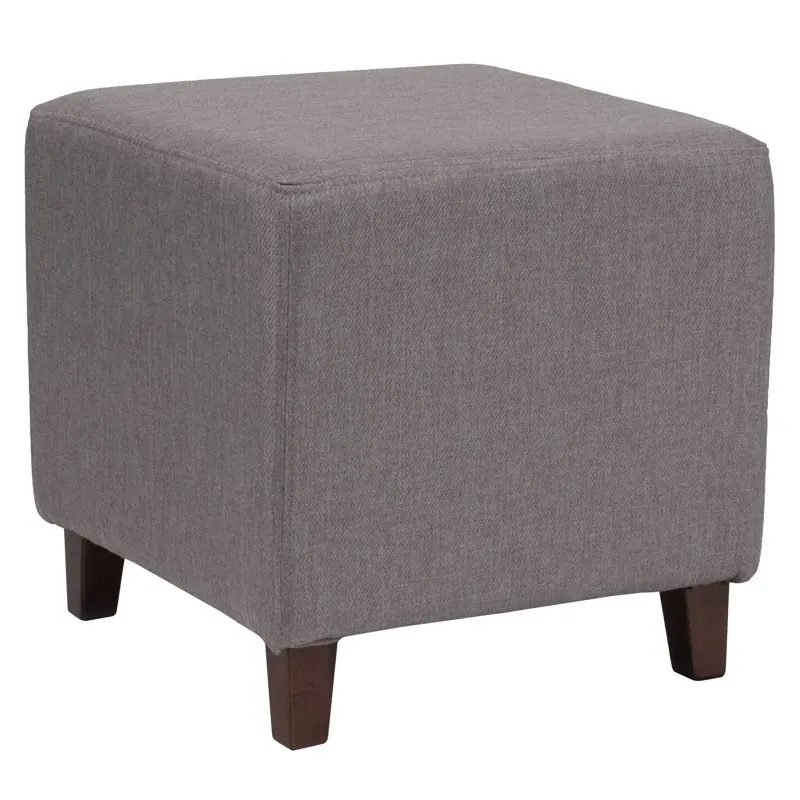 

Ascalon Upholstered Ottoman Pouf in Light Gray Fabric