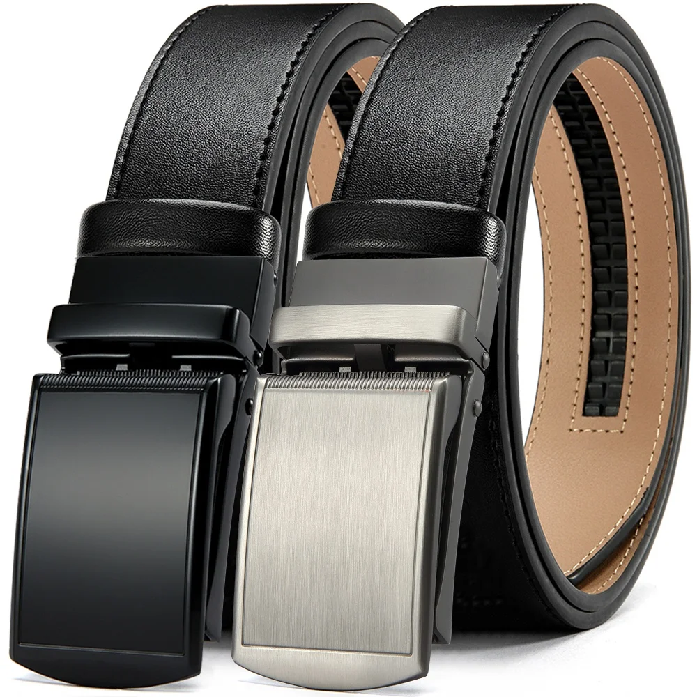 DOOPAI New Mens Belt Hollow Automatic Mens Belt Genuine Leather Luxury Belt  For Men Belt Male Strap Male Metal Automatic Buckle