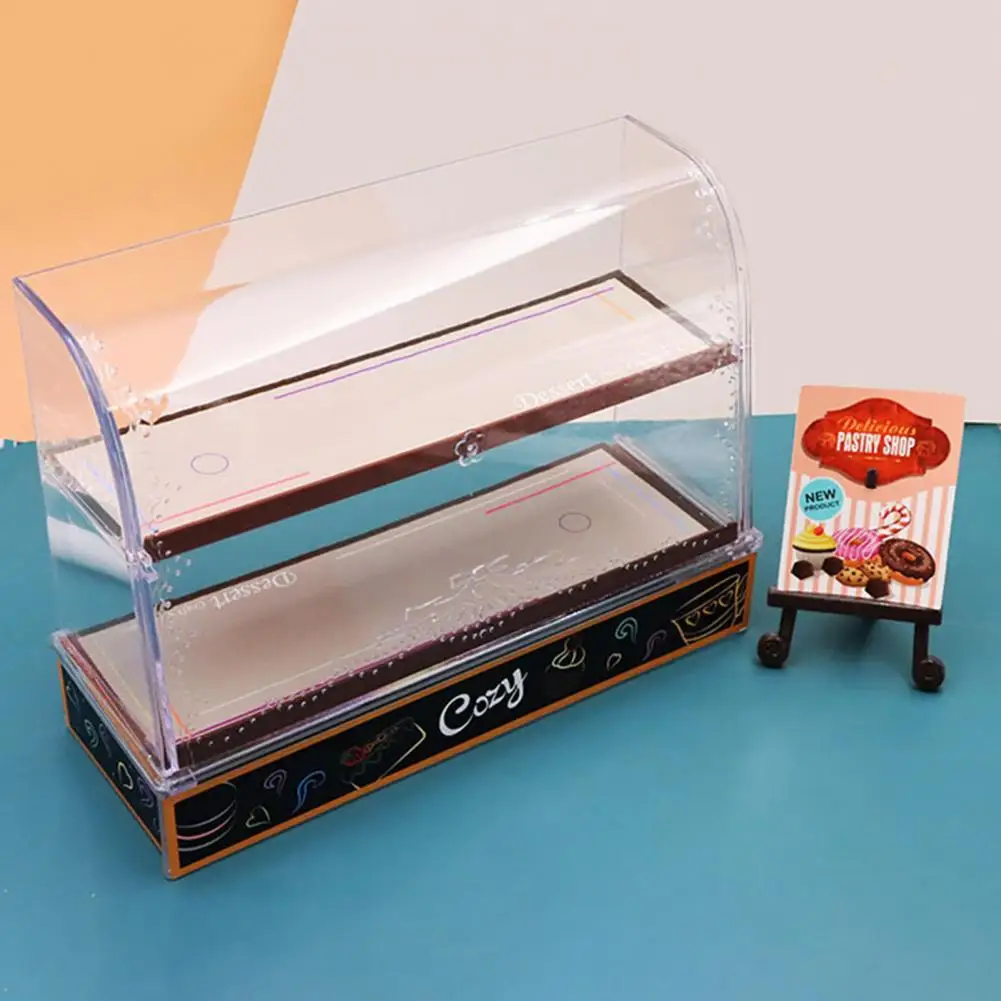 

Lovely Cake Showcase Dollhouse Miniature Furniture Mini Cake Showcase Dollhouse Parts Clean Easily
