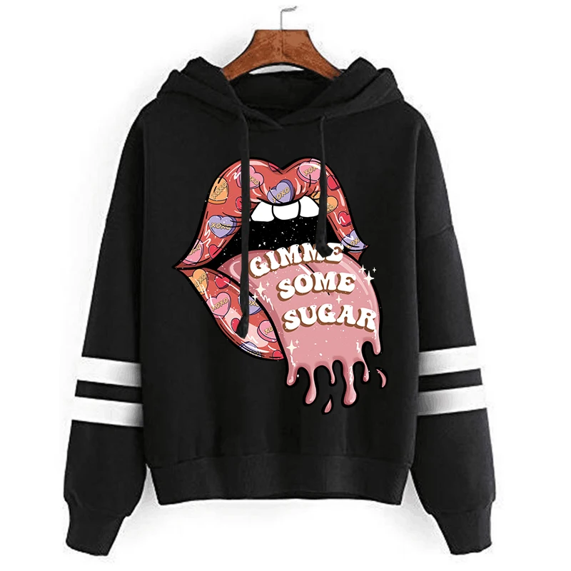 

Valentines Hoodies Sweet Lips Y2k Sweatshirt Fashion Man/Women Long Sleeve Tops Harajuku Clothes Teens Gimme Some Sugar Hoodies