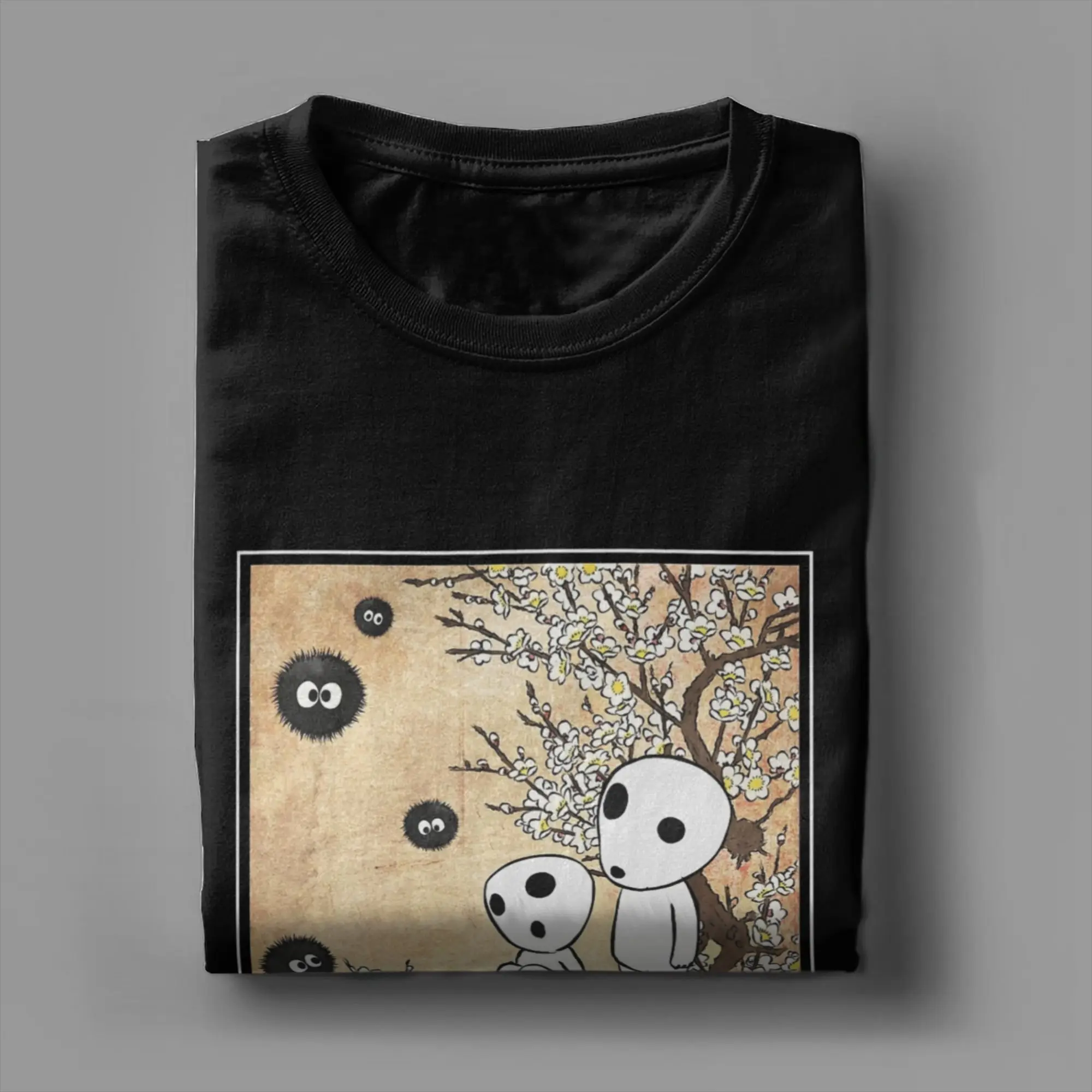 Фото Мужская футболка Tree Spirits And Susuwatari Soot Sprites, уникальные футболки с короткими рукавами и круглым вырезом, одежда из 100% хлопка с принтом №4
