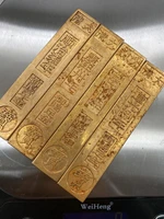 china random send collection rotundity qing dynasty statue golden bar gold bullion ingot family decoration metal crafts