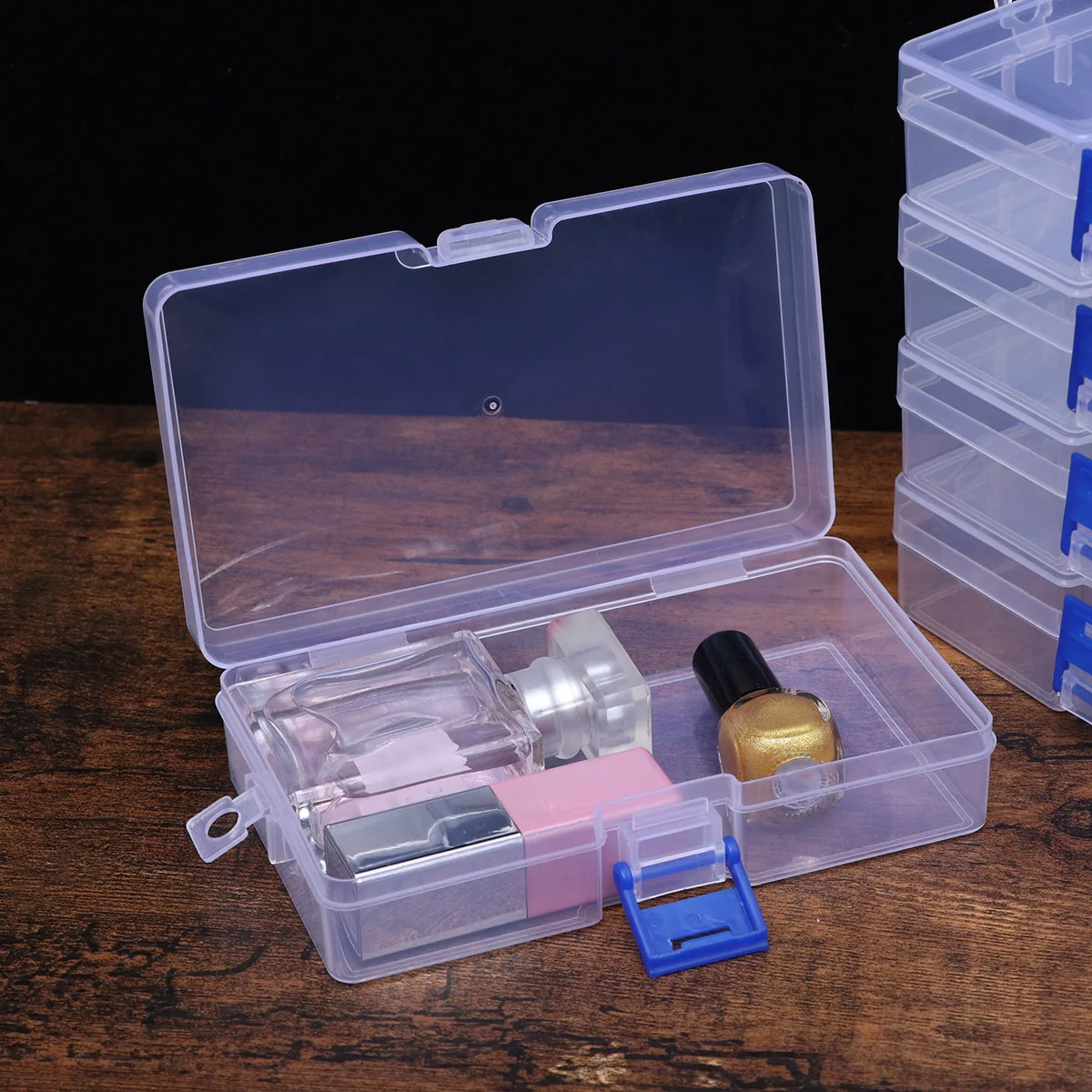 

10pcs Grid Storage Box Dustproof Transparent Jewelry Display Box Storage Organizer for Rings