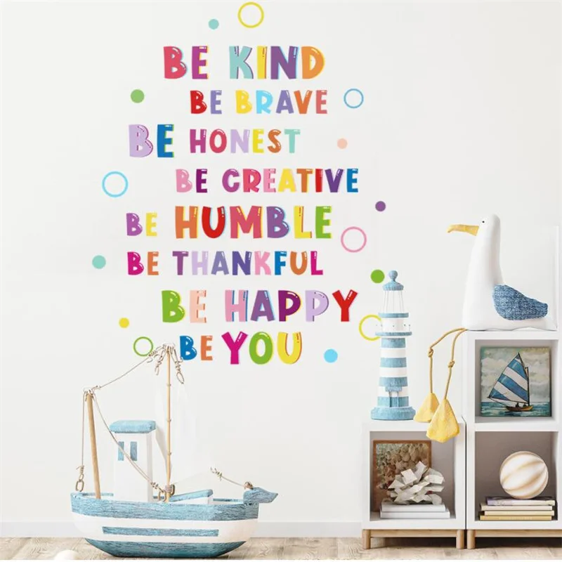 

1PCS Colorful Letter Wall Stickers For Kindergarten Removable Stickers Decorative Children's Cartoon Self-Pasting Paper30*90CM