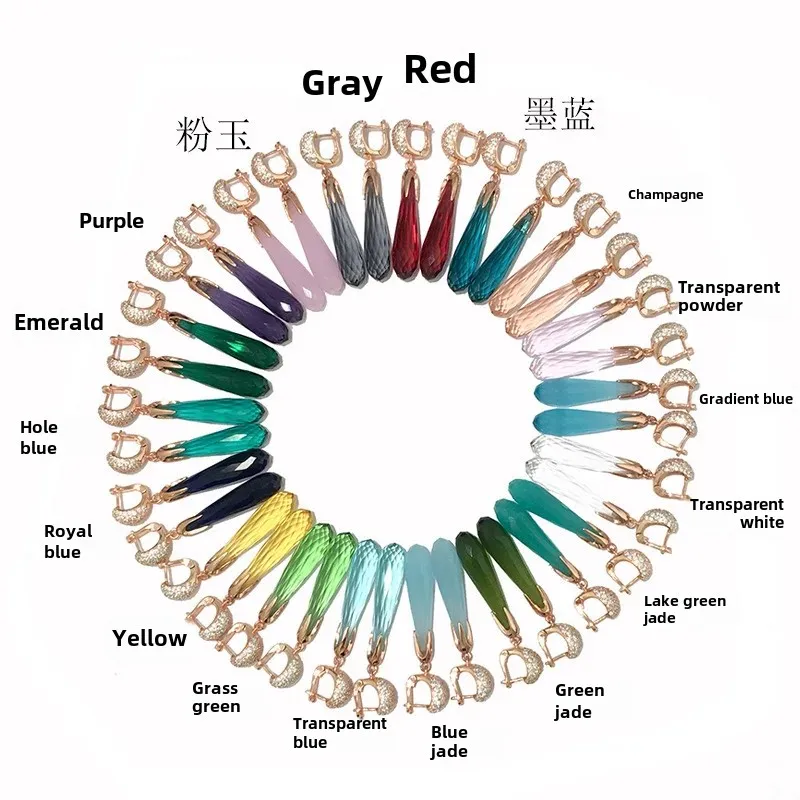 Серьги с зеленым камнем Quan Yin в этническом стиле и кристаллами бриллиантов