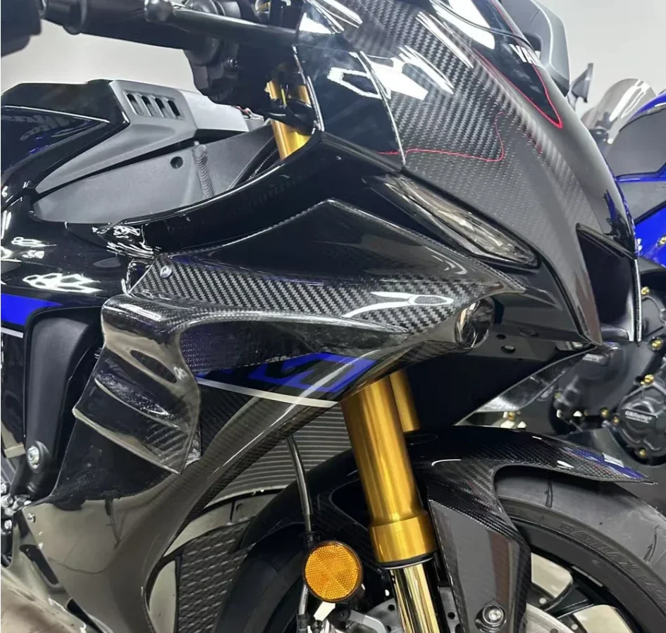 Фото Для Yamaha YZF R3 YZF-25 2019-2023 мотоциклетные боковые дефлекторы из углеродного волокна, спойлер, аксессуары для обтекателя с фиксированным крылом №2