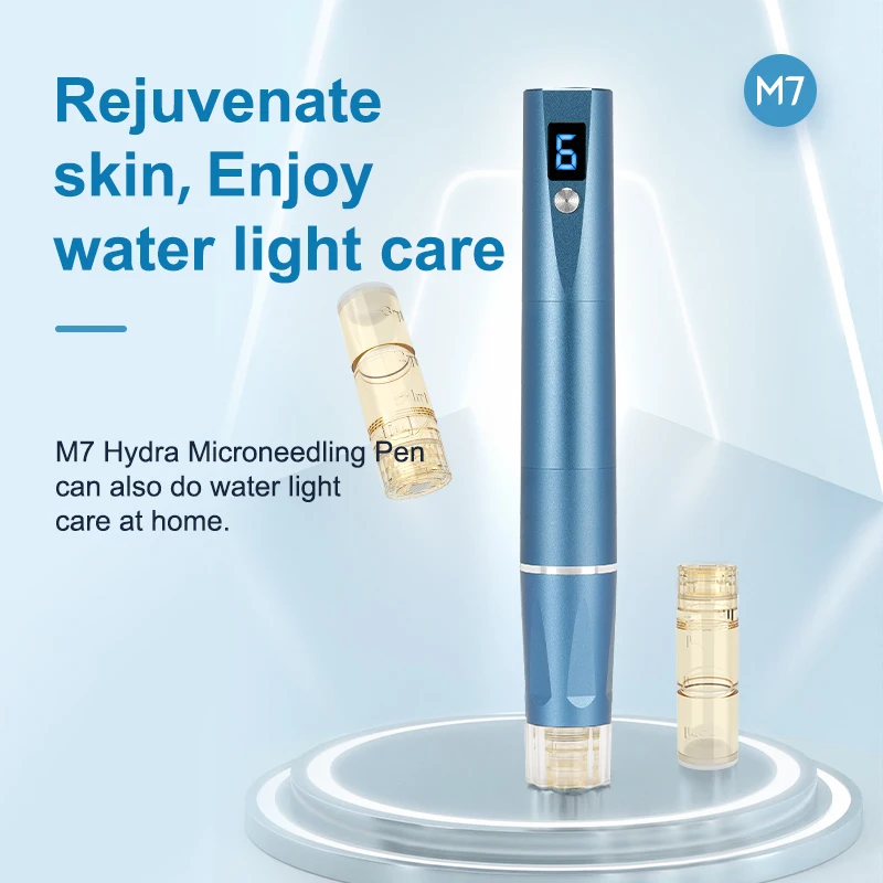 

Automatic Facial Microneedle 6 Speed Adjustable Liquid Output Cartridge Serum Mesotherapy Microneedling Derma Pen Hydra Pen M7