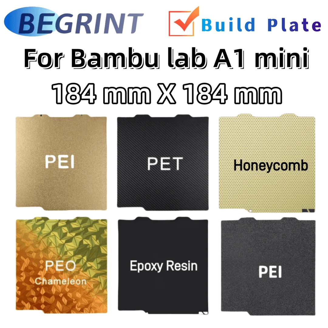 Текстурированный лист Pei 184x184 для 3D-принтера Bambu Lab A1 Mini