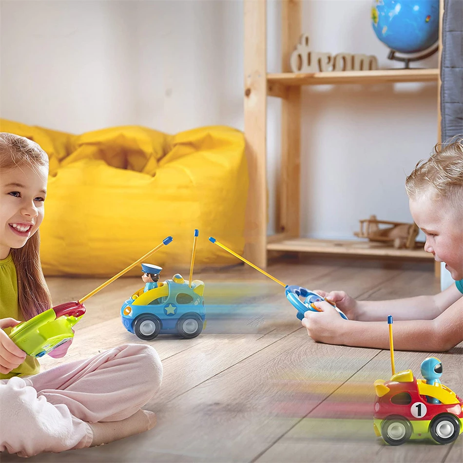 Мультяшный Радиоуправляемый гоночный автомобиль с музыкальными огнями Детские