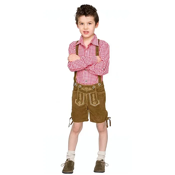 Детский костюм Октоберфеста, клетчатый Lederhosen, баварский немецкий пивной фестиваль, фантазийный праздничный костюм для детей, мальчиков на Хэллоуин (art.: 3920ca826d3c1) - 3920ca826d3c1