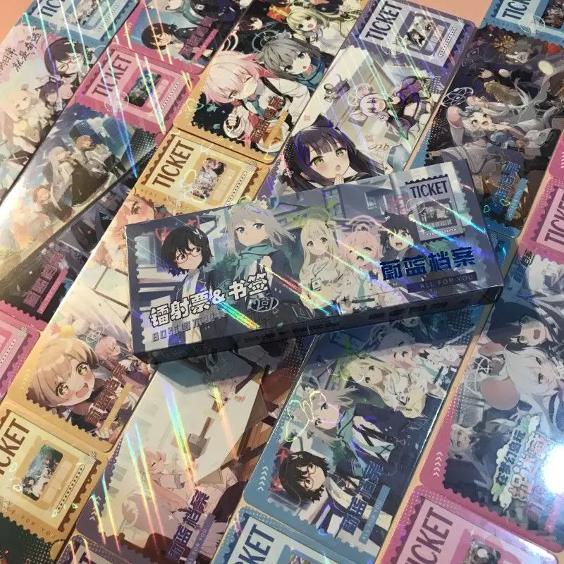 40 шт. синий архив лазерный билет двусторонняя HD-закладка поздравительная