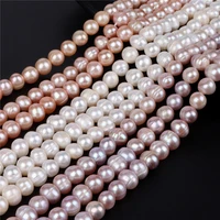 genuine 100 natural pearl beads 7 10mm real potato round pearl loose beads for handmade jewelry making diy bracelet supplies