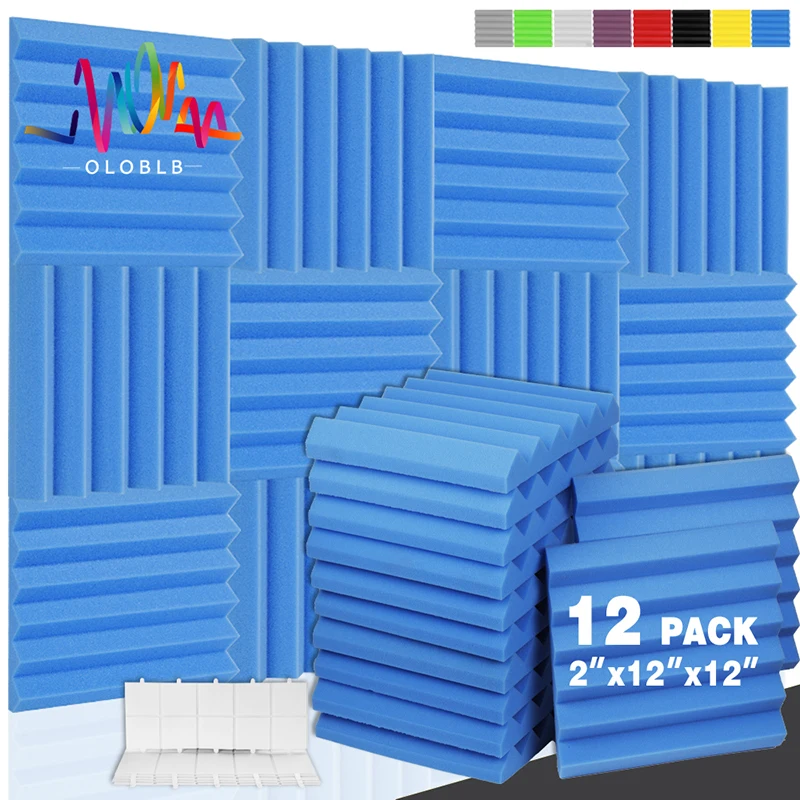 

12 Pcs Acoustic Soundproofing Studio Acoustic Foam Home Decoration Sound Proof Wall Panels Ceiling Door High Density Studio Foam