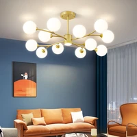 scandinavian glass ball led chandelier iron gold black for bedroom living room hall pendant lights home decor lusters fixture g9