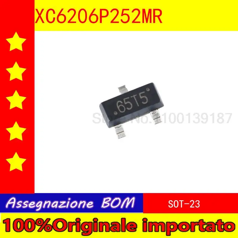 

100% Оригинальный импортный 20 шт./лот XC6206P252MR SOT - 23 2,5 в/500 мА линейные регуляторы с низким выпадением чип