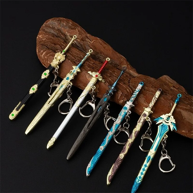 28- мини-металлические ножны древних мечей брелок с неоткрытым лезвием кулон