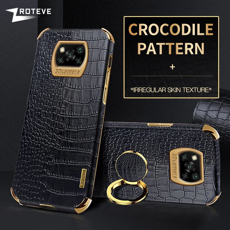 

Чехол для телефона Poco X3 Pro, из кожи крокодила, для Xiaomi Poco X3 NFC F3 F4 M5 s M5s Xiomi M3 M4 X4 GT