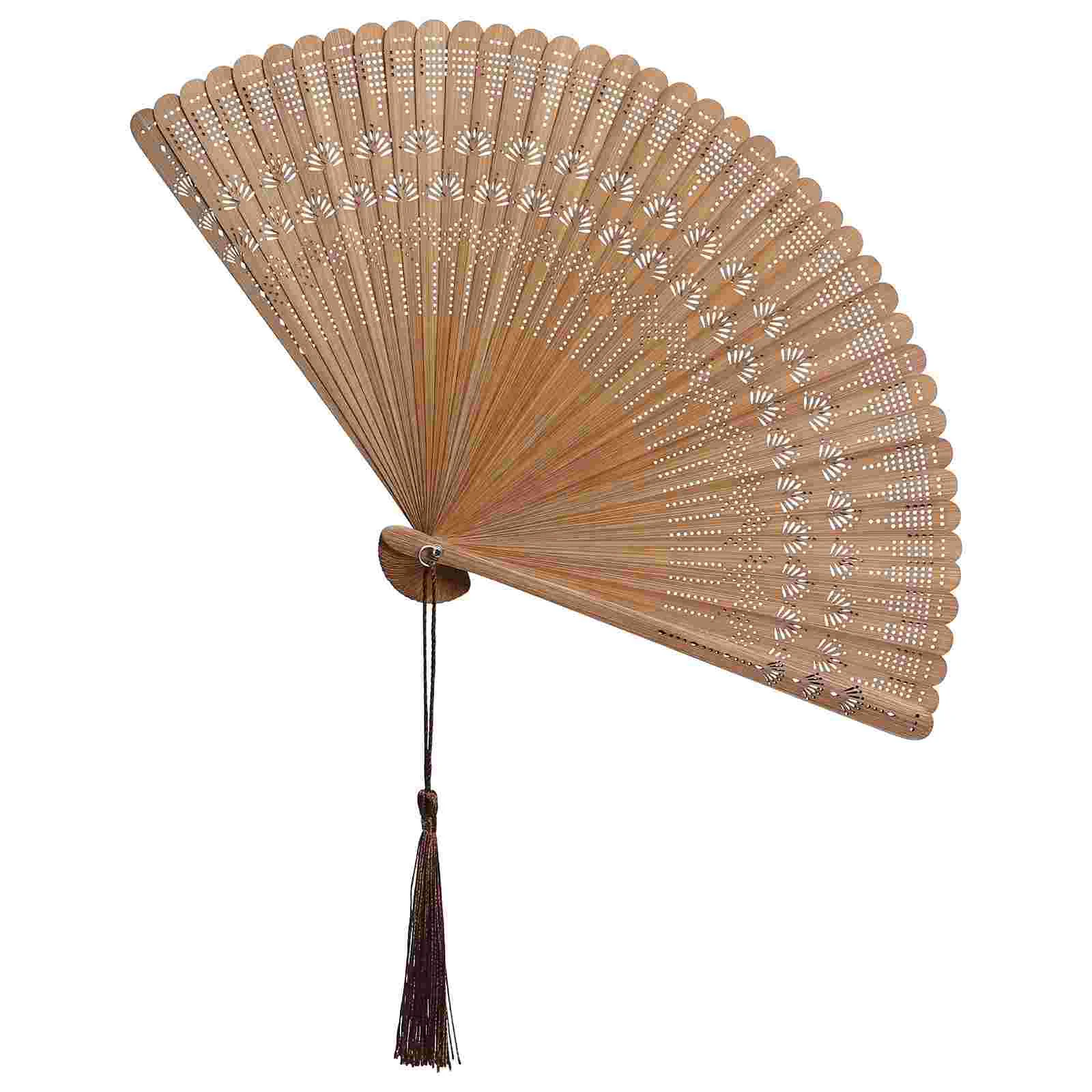 Бамбуковый складной вентилятор портативный китайский ручной винтажный в