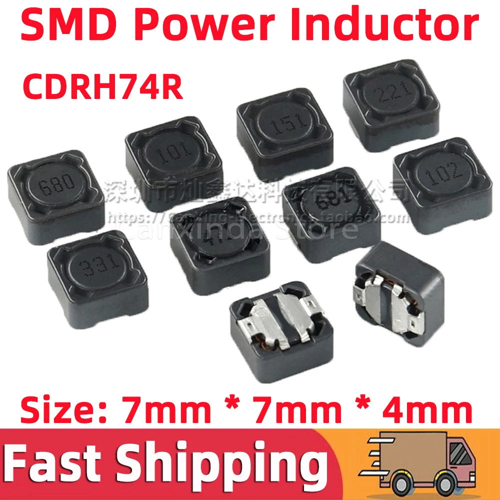 10 шт. CDRH74R CDRH74 7*7 мм Экранный силовой индуктор SMT SMD Mode Inductance 1uh 1.5uh 2.2uh 4.7uh 10uh 15uh 33uh 150uh
