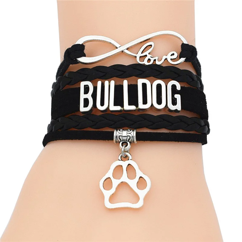 Кожаные браслеты ручной работы в античном стиле для собак Infinity Love Shih Tzu щенков и