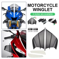 motorcycle winglet aerodynamic spoiler wing carbon abs fiber with adhesive for yamaha yzf r1 r6 r25 bmw s1000rr