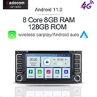 Carplay DSP IPS Android 11 8G + 128G 8Core автомобильный dvd-плеер GPS карта Радио Bluetooth для VW Touareg T5 Multivan Transporter 2004-2011