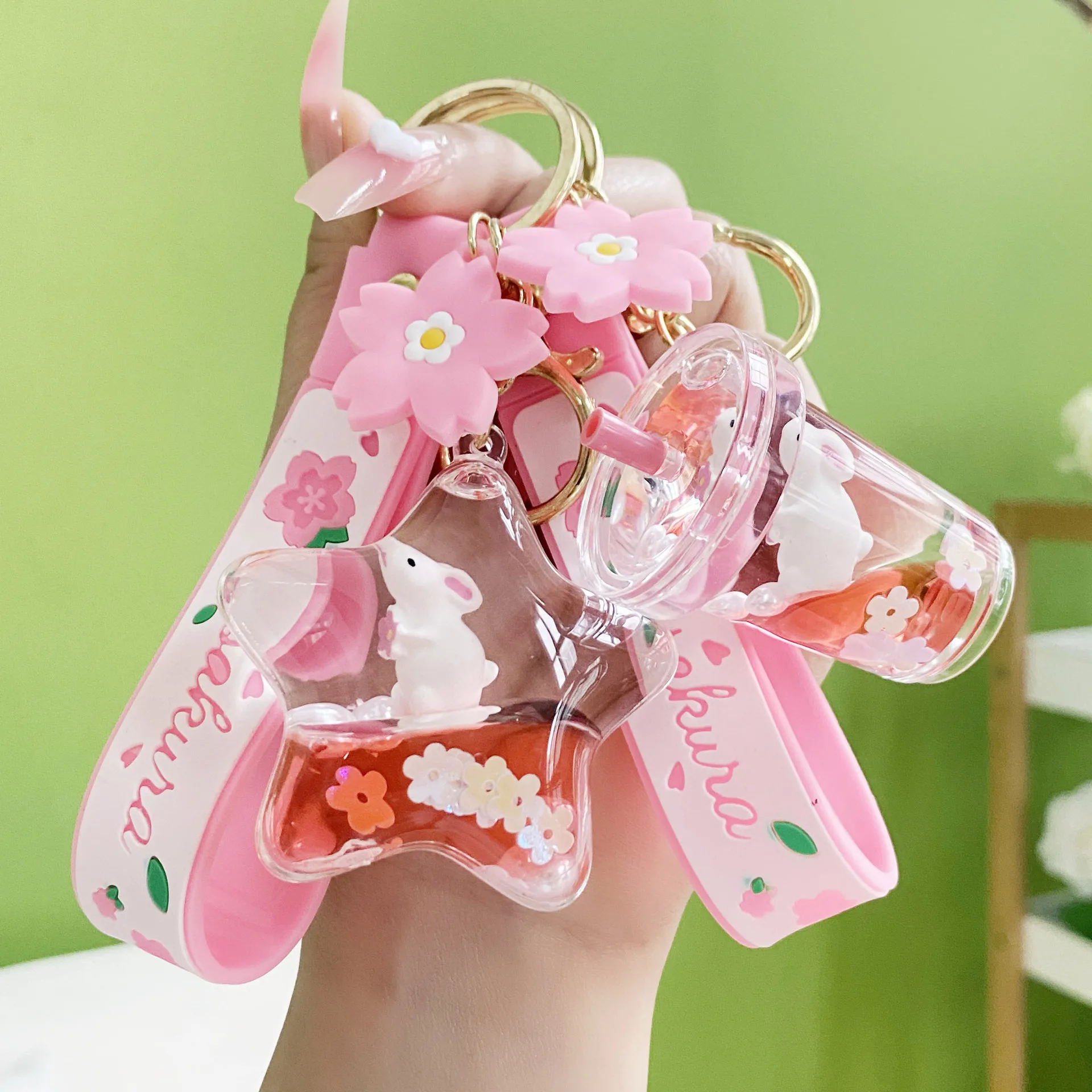 Мультяшное масло плавающий цветок кролик пузырьки чайная чашка жидкость