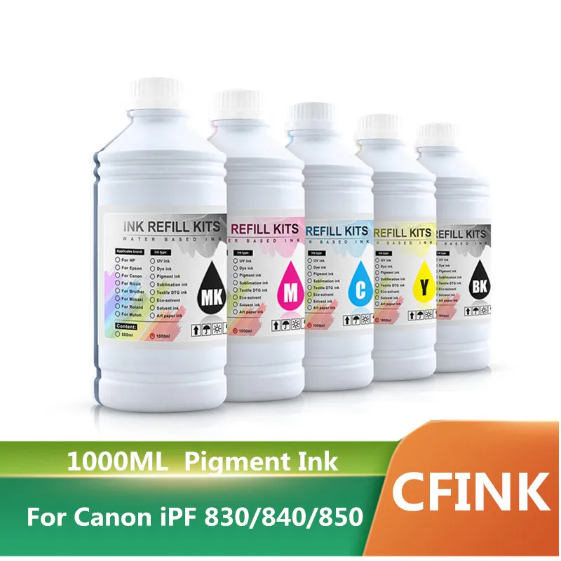 1000 мл PFI-707 пигментные чернила для принтера Canon PFI707 8707 830 840 850 5 цветов
