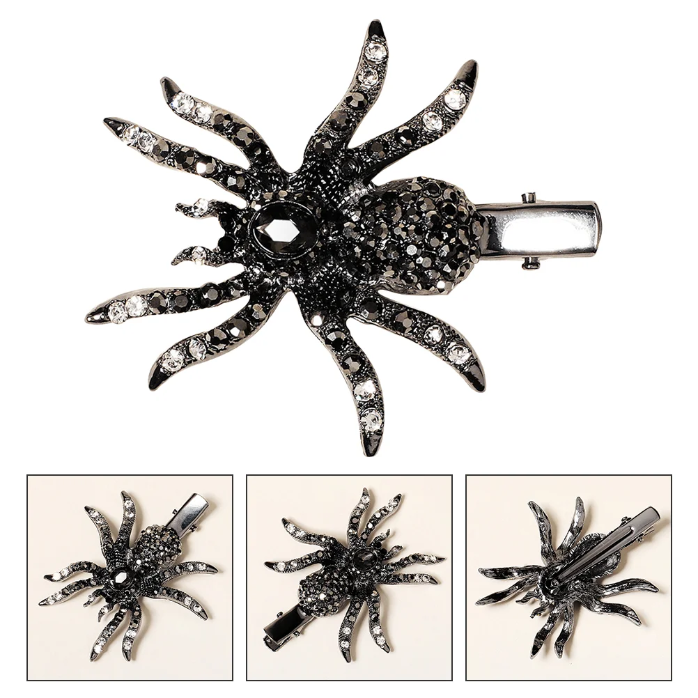 

Rhinestone Hair Clip Spider Hairpin Clips Crystal Simulation Barrettes Halloween Girl Child
