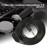 1set microphone clip on collar tie mobile phone lavalier microphone mic for ios android cell phone laptop tablet recording