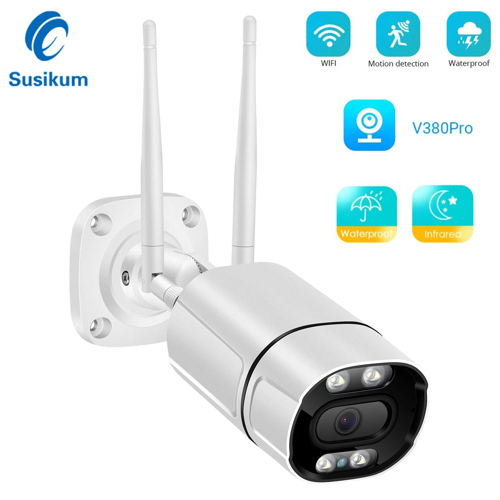 

V380 Pro 3MP Bullet WIFI Camera For Outdoor Video Surveillance Waterproof Security Protection CCTV Audio Wireless IP Camera