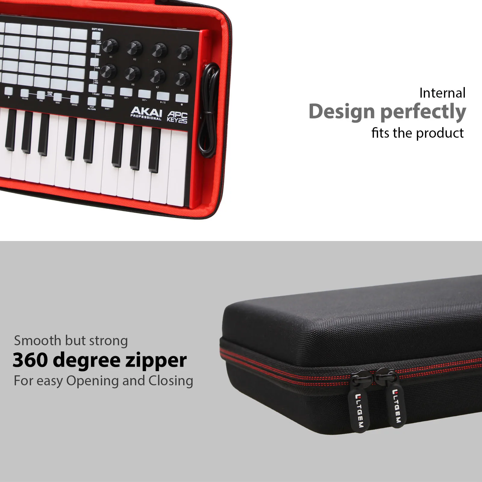 LTGEM EVA Жесткий Чехол для AKAI Professional APC MK2 25Key MIDI клавиатура контроллер Защитная сумка