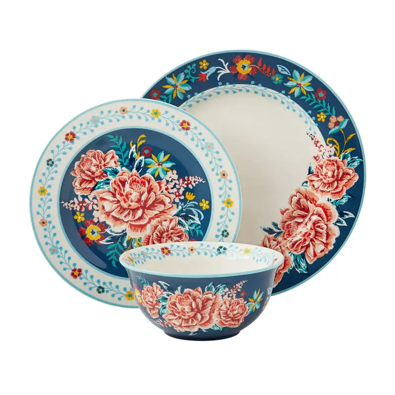 

Набор посуды из керамики с цветочным принтом Keepsake из 12 предметов