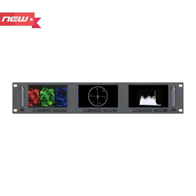 

RM-503S Suitable for 19 inch Width Cabinet Installation 5 inch Full HD 2RU Rack Mount Monitor With HDMI 2.0, 3G SDI